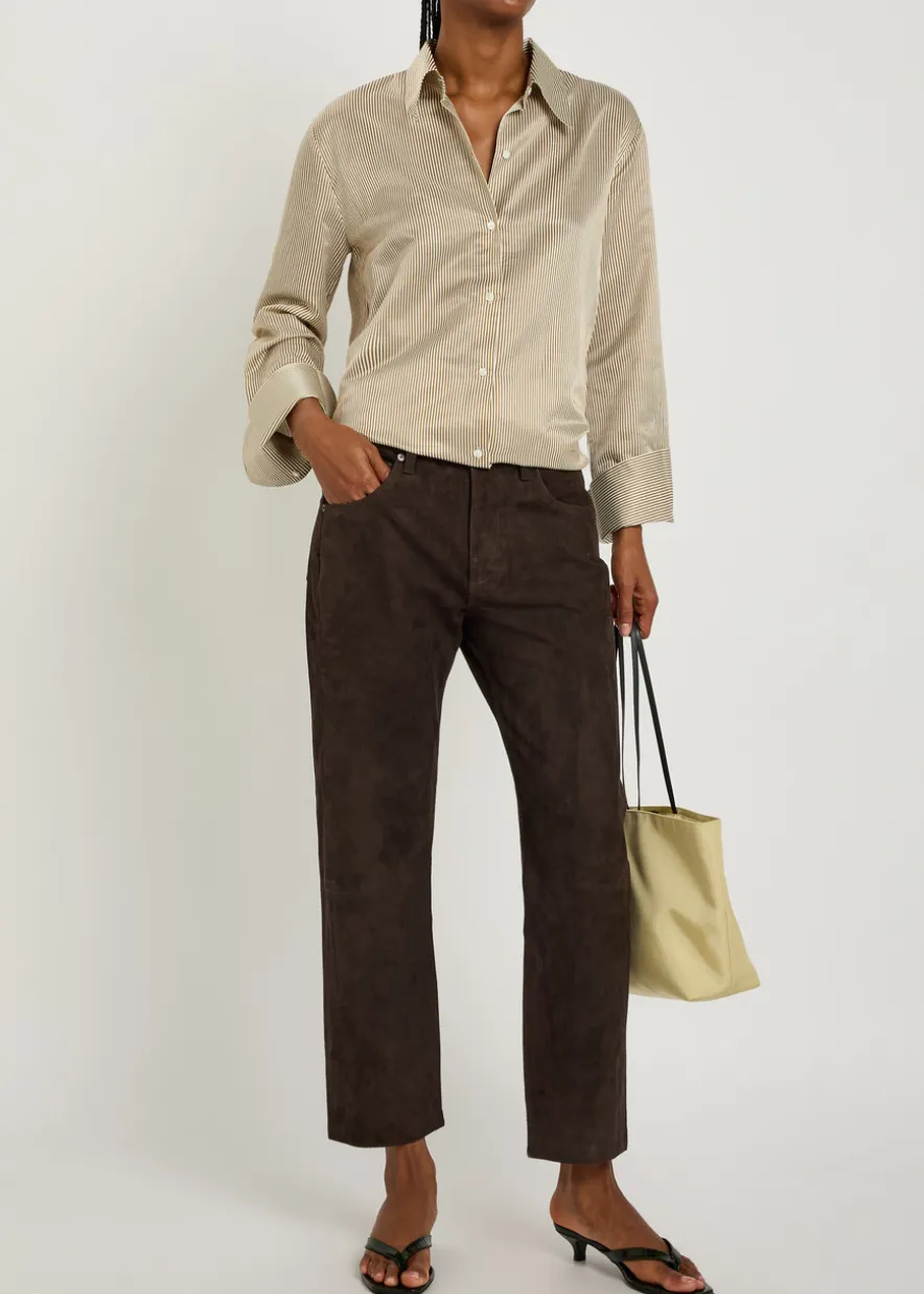 Winslow straight-leg suede trousers