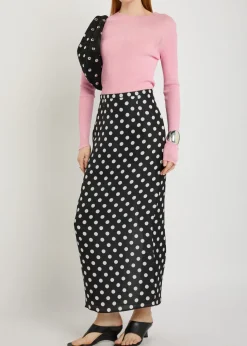 Winton polka-dot silk midi skirt