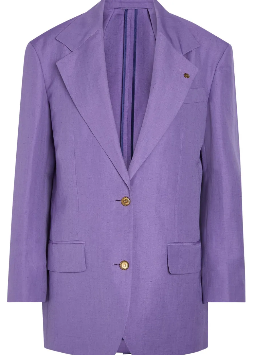 Wool and linen-blend blazer
