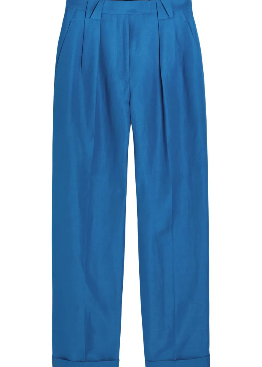 Wool and linen-blend trousers