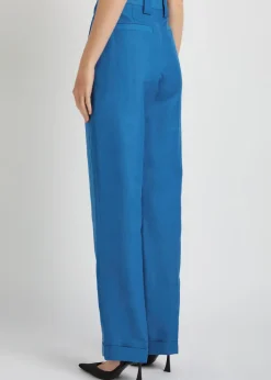 Wool and linen-blend trousers