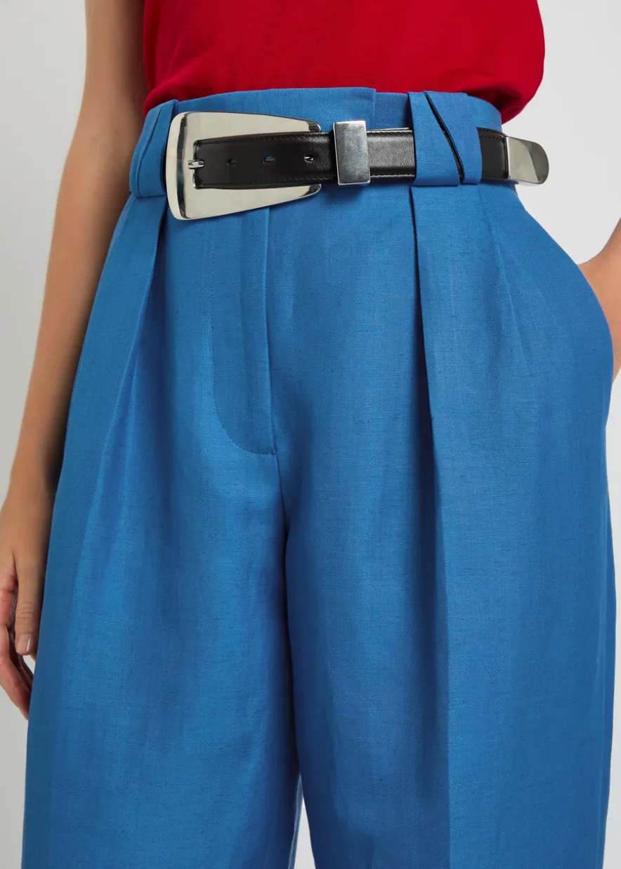 Wool and linen-blend trousers