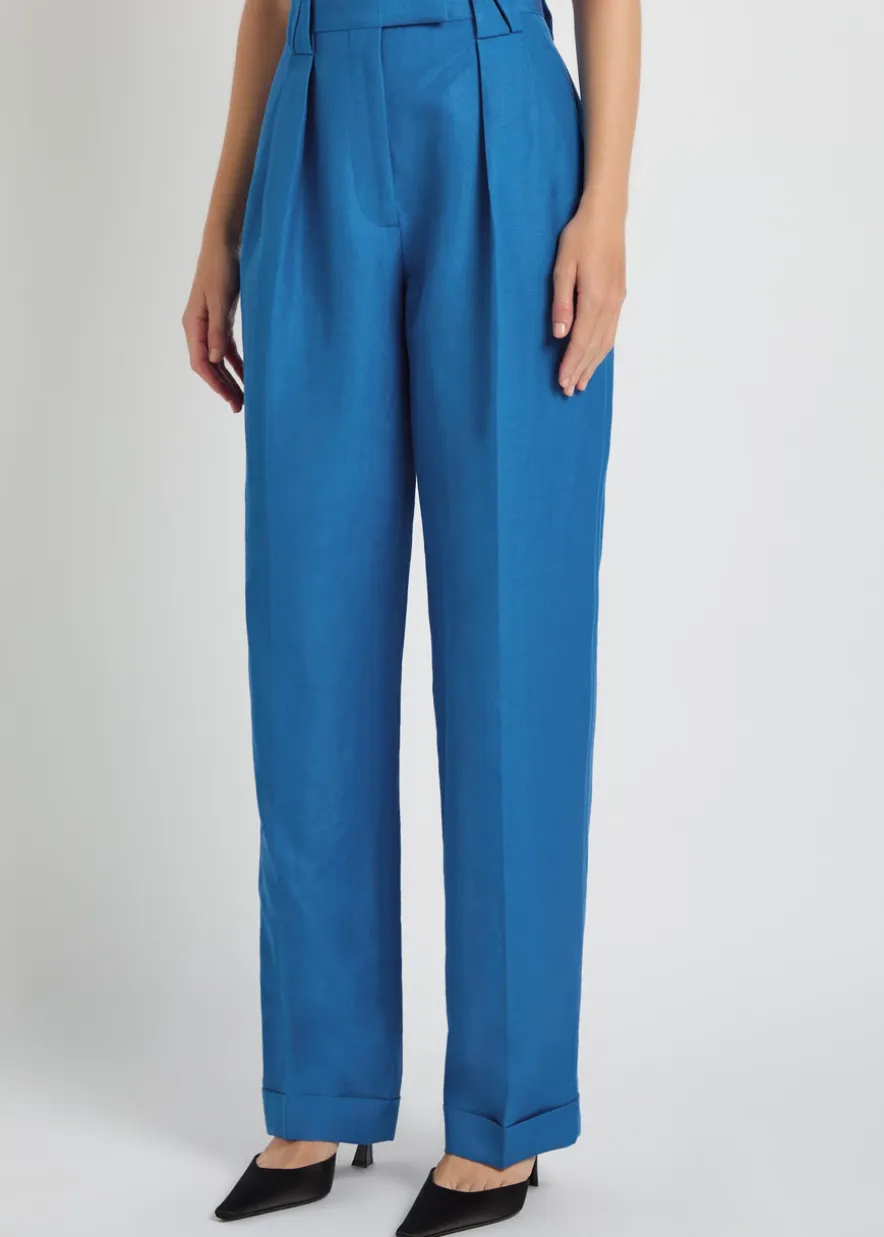 Wool and linen-blend trousers