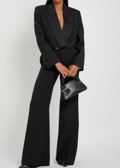 Wool and mohair-blend cropped blazer