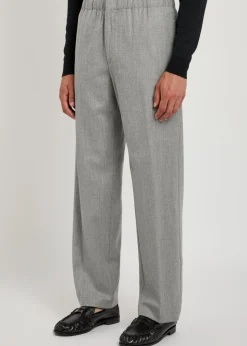 Wool and silk-blend trousers