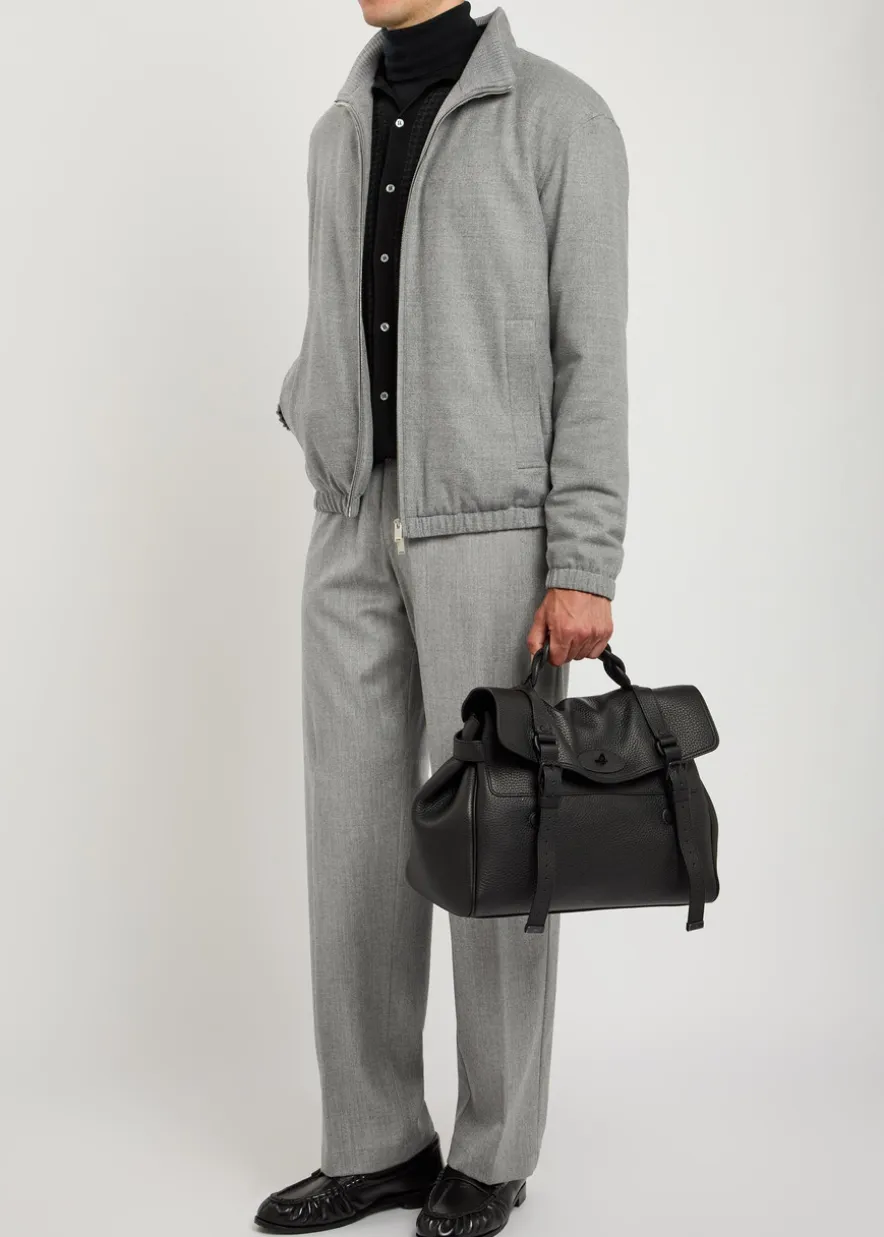Wool and silk-blend trousers
