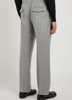 Wool and silk-blend trousers