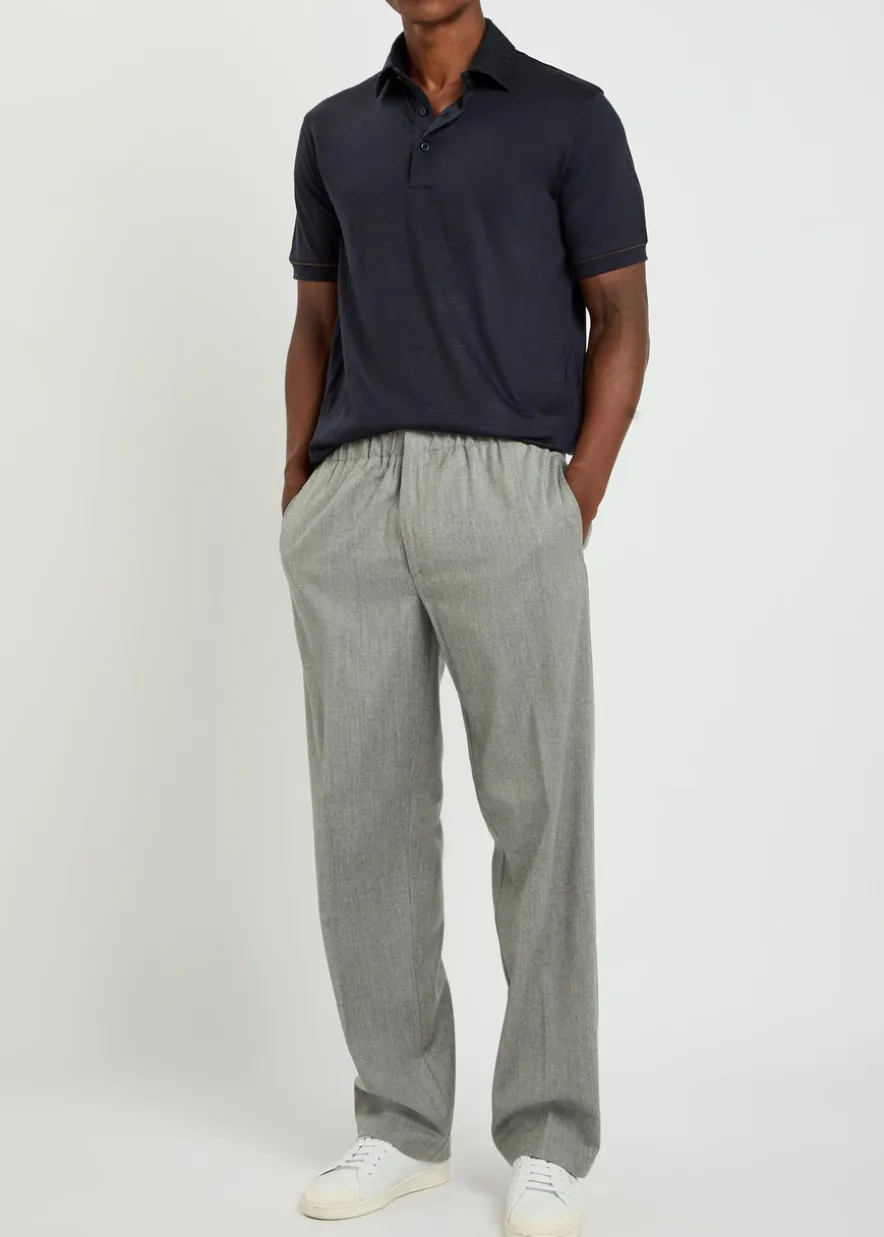 Wool-jersey polo shirt