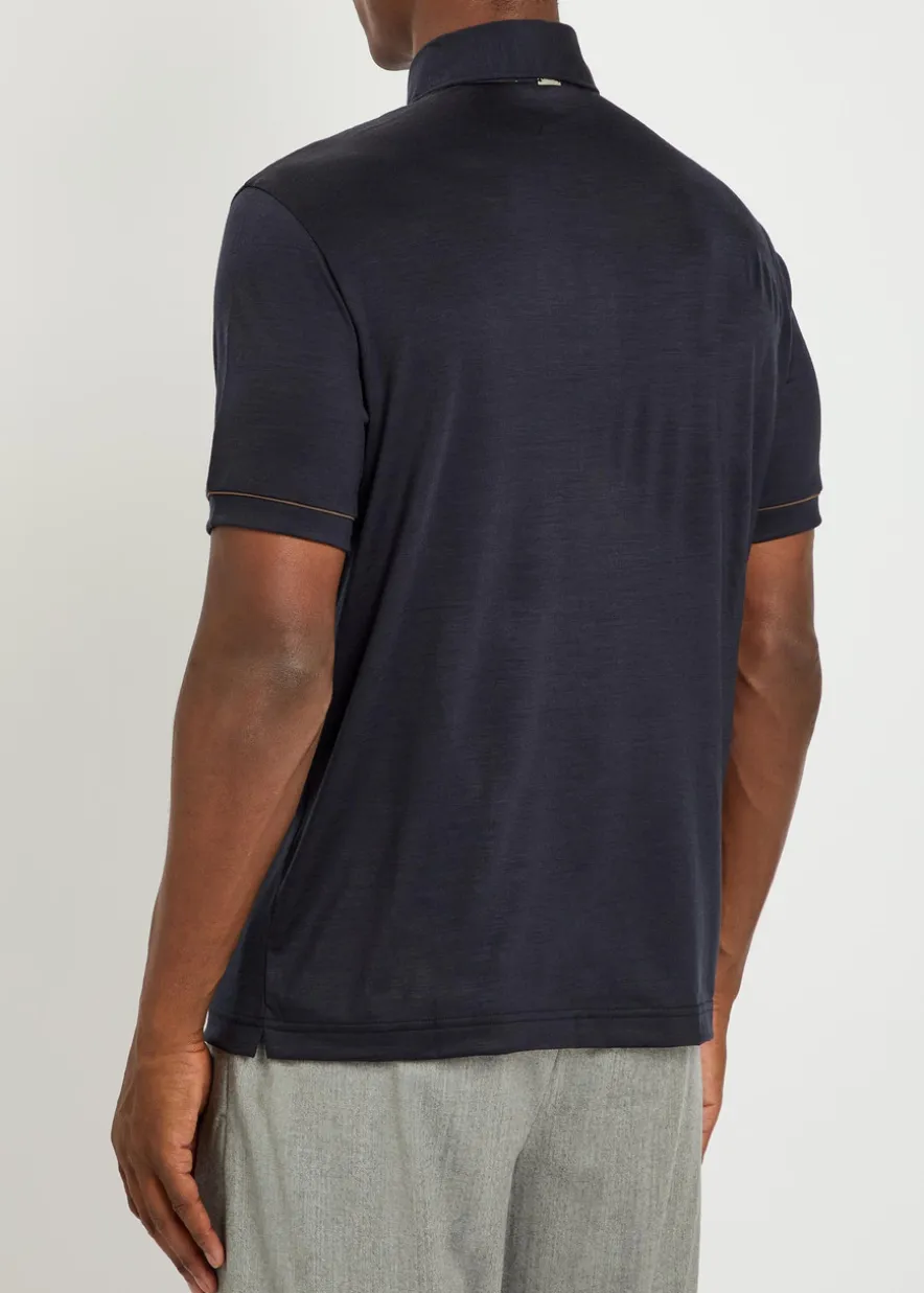 Wool-jersey polo shirt
