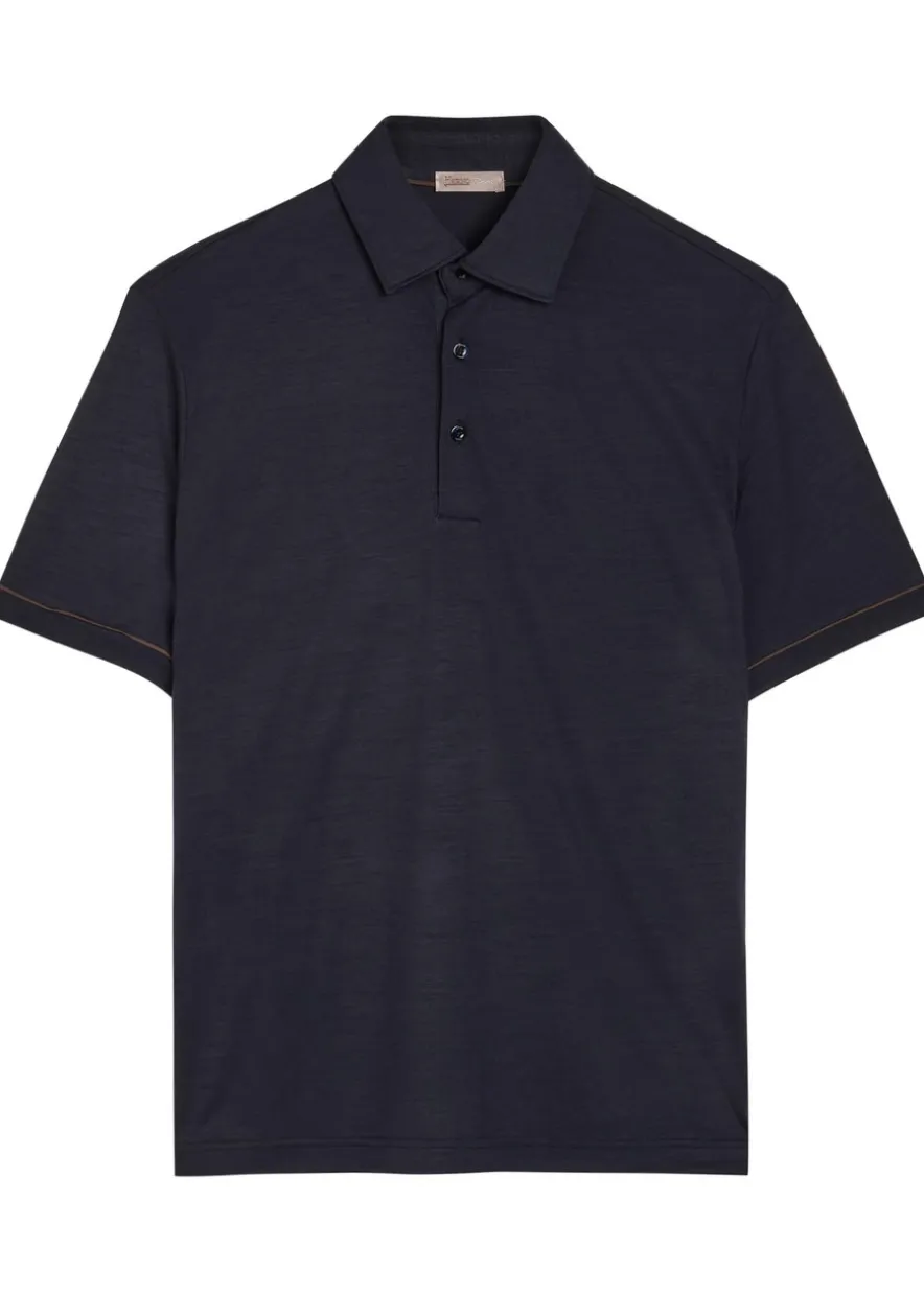 Wool-jersey polo shirt