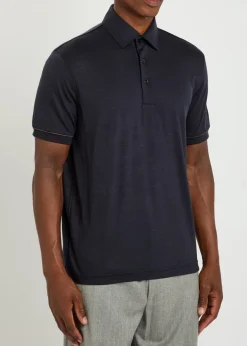 Wool-jersey polo shirt
