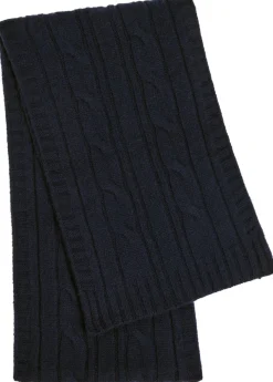 Wooton cable-knit cashmere and wool-blend scarf
