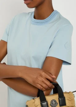 Woven crew-neck cotton T-shirt