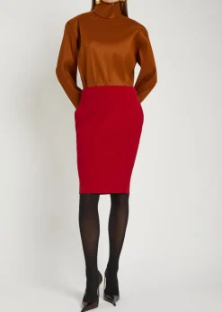Woven midi skirt