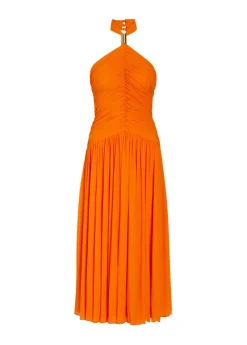 Wrenley ruched tissue jersey midi dress