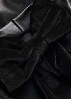 Wynell bow-appliquéd faux leather midi dress