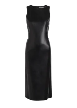 Wynell bow-appliquéd faux leather midi dress