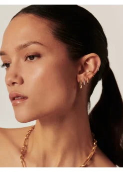 X Lucy Williams Acro small 18kt gold-plated hoop earrings