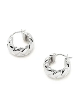 X Lucy Williams Waffle mini rhodium-plated hoop earrings