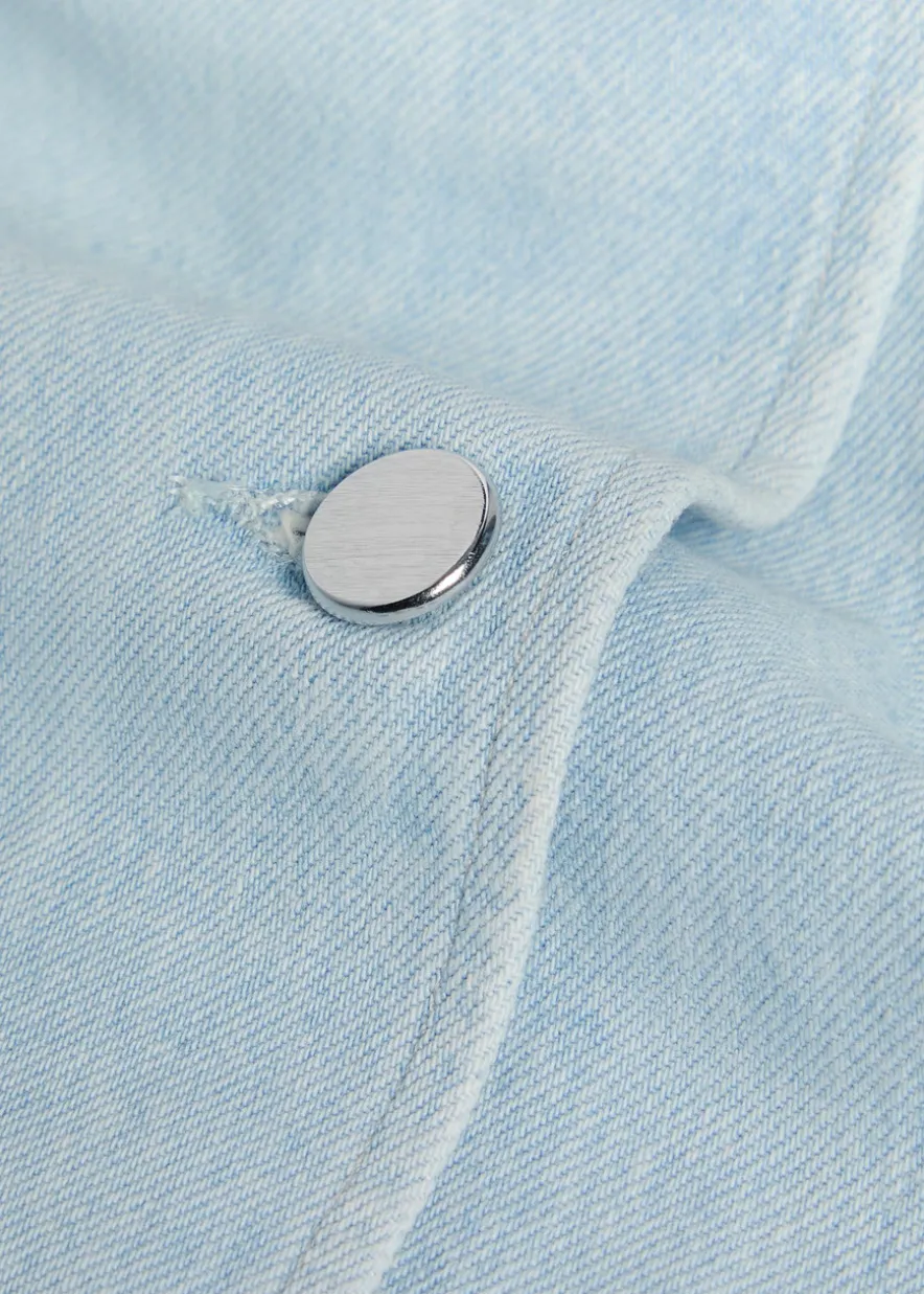 X Maria McManus leather-trim denim jacket
