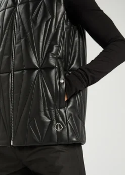 X Moncler geocamo padded leather flight vest