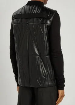 X Moncler geocamo padded leather flight vest