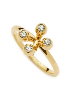 X The Flag Twins Atom 18kt gold vermeil ring