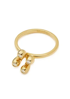 X The Flag Twins Atom 18kt gold vermeil ring
