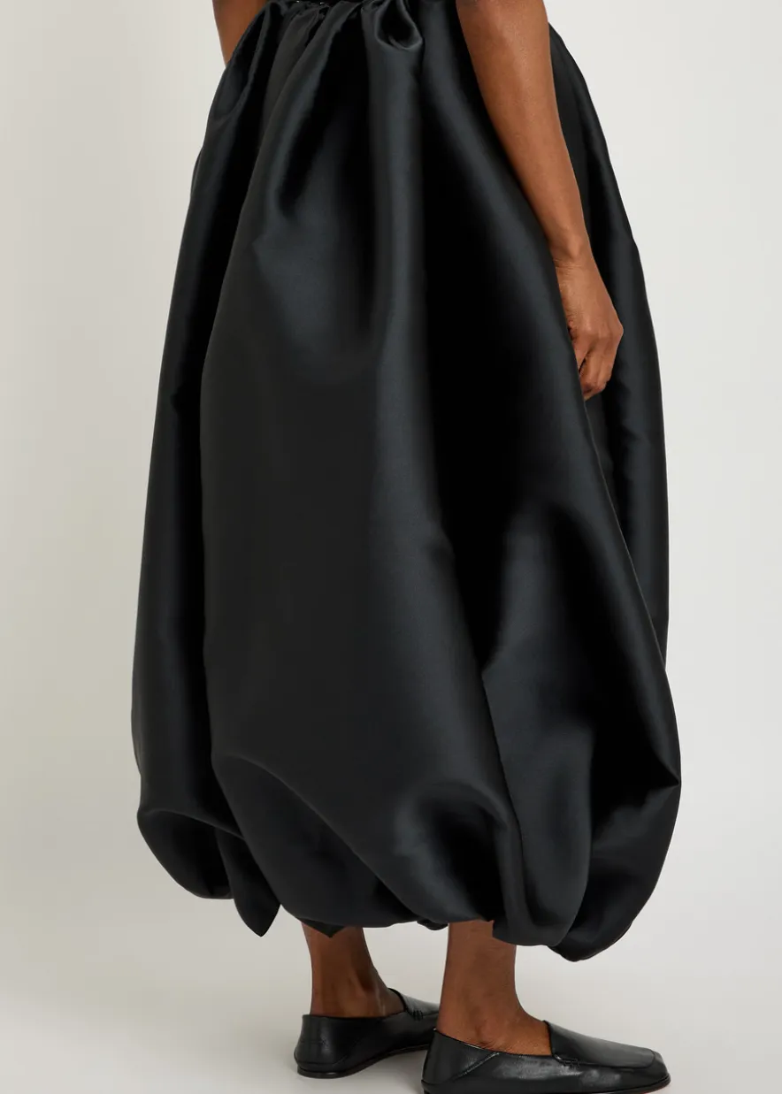 Yael gathered satin-crepe maxi skirt