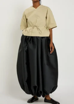Yael gathered satin-crepe maxi skirt