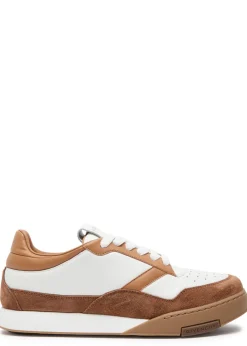 Yard Court panelled leather sneakers