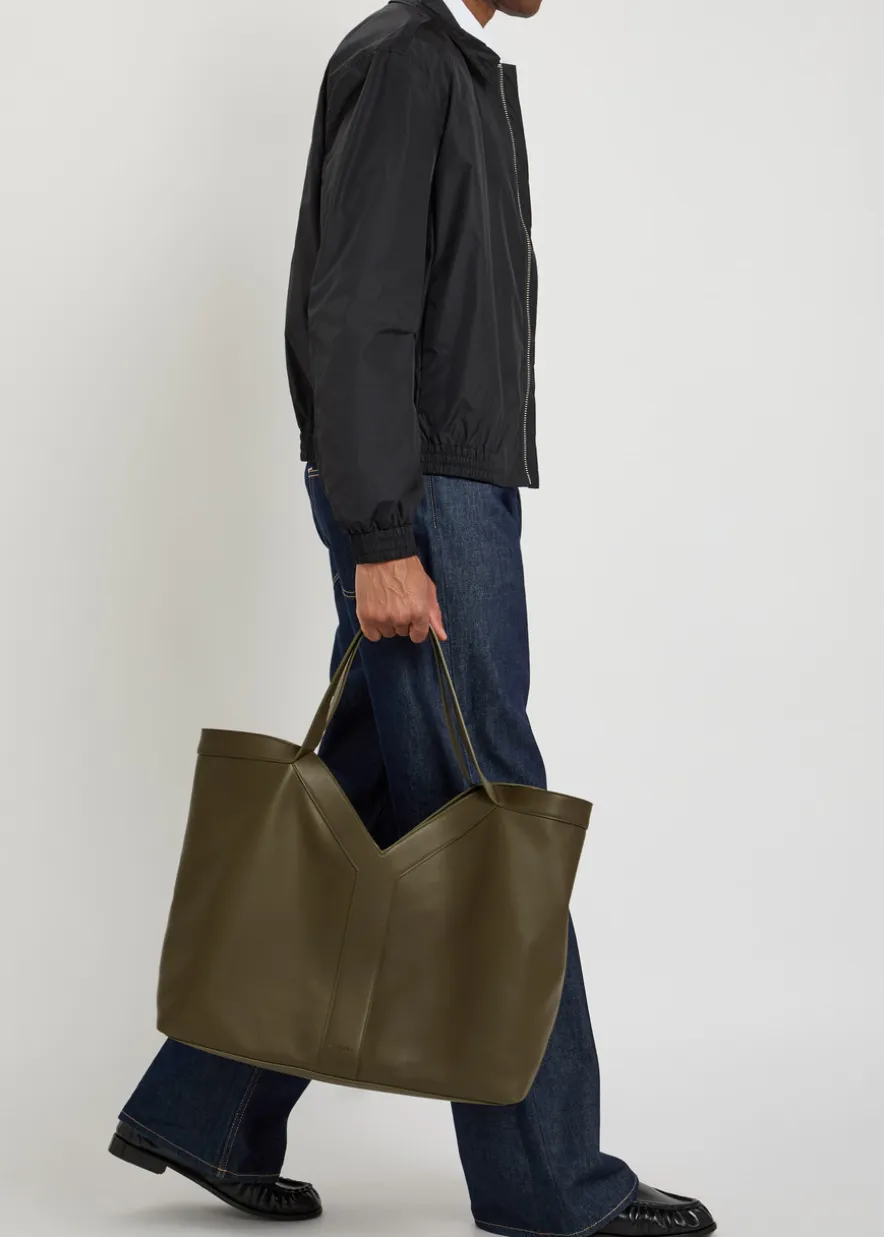 Y leather tote bag