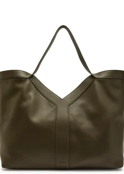 Y leather tote bag