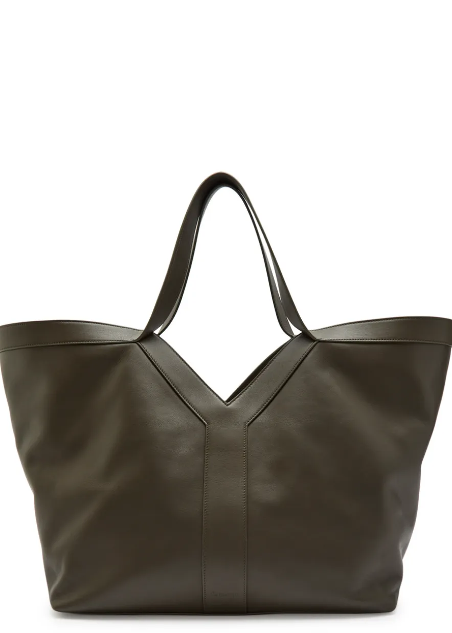 Y leather tote bag