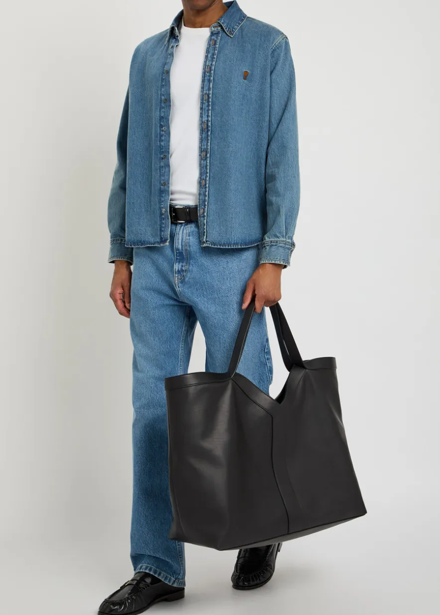 Y Maxi leather tote bag