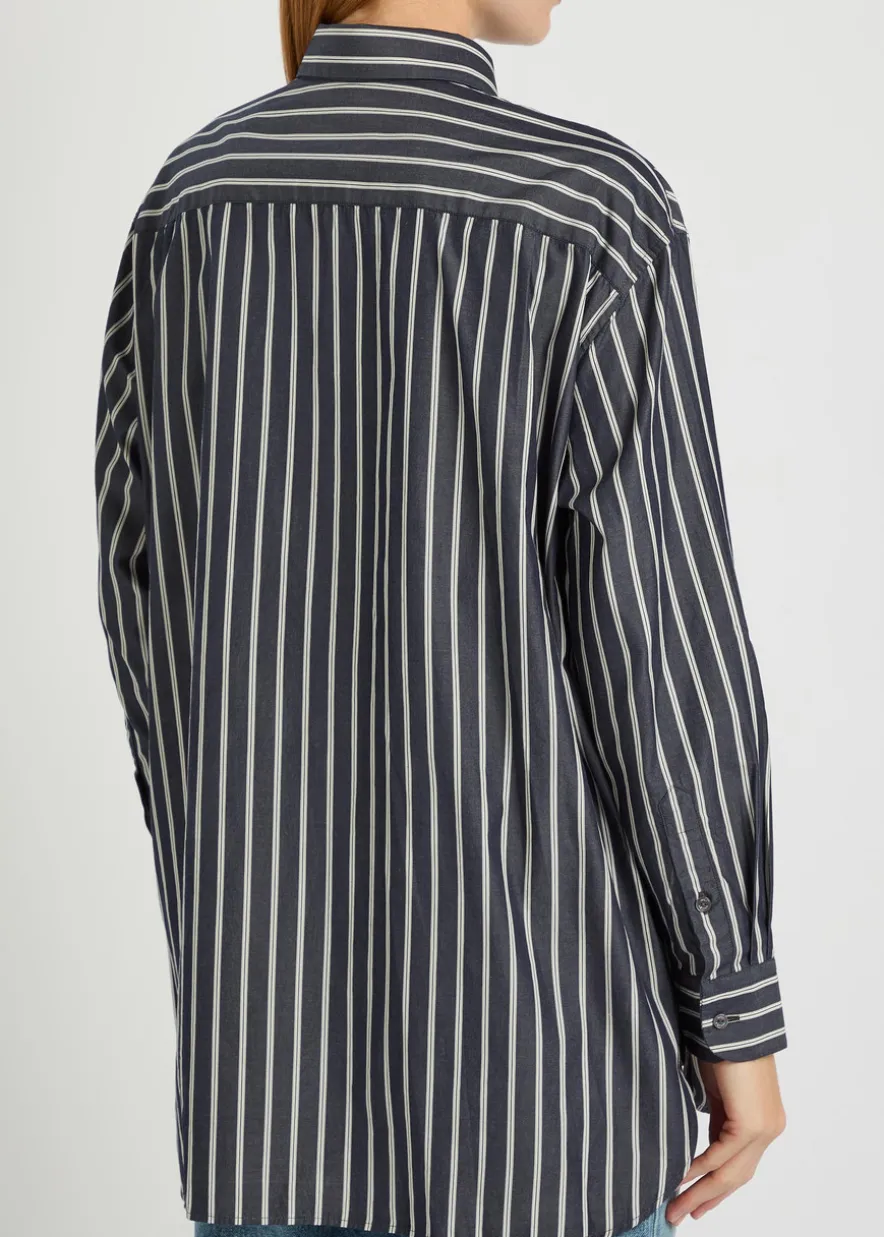 Yorke striped cotton-poplin shirt