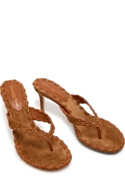Zaira 70 woven nappa and suede sandals