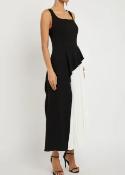 Zayla colour-blocked crepe maxi dress