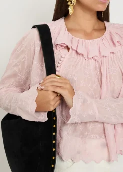 Zelly embroidered cotton-blend blouse