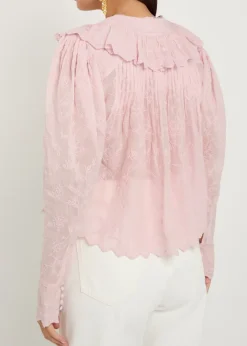 Zelly embroidered cotton-blend blouse