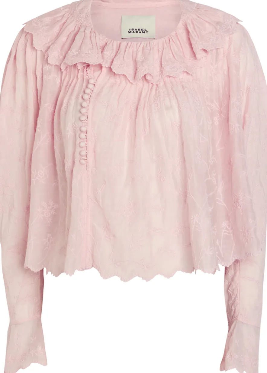 Zelly embroidered cotton-blend blouse