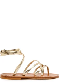 Zenobie cross-over metallic leather sandals