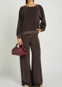 Zephyra wide-leg terry trousers