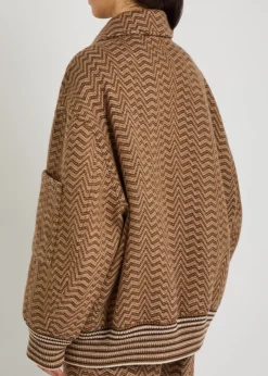 Zigzag wool-blend bomber jacket