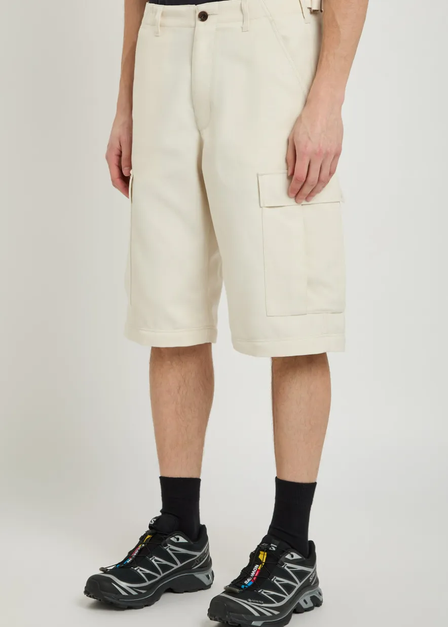 Zip off wool-blend cargo trousers