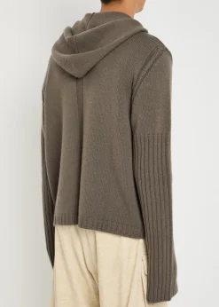 Zipped hooded cashmere jumper