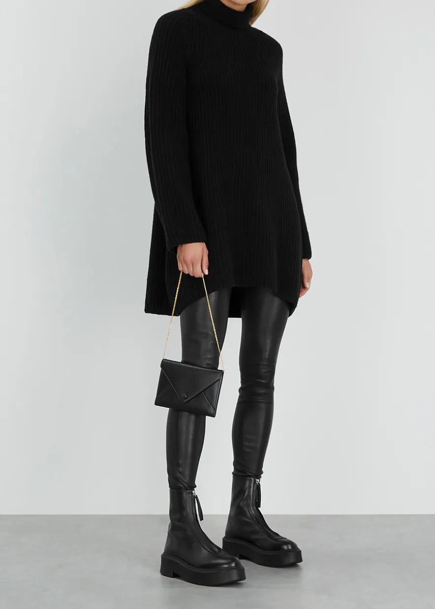 Zipped 1 leather flatform ankle boots