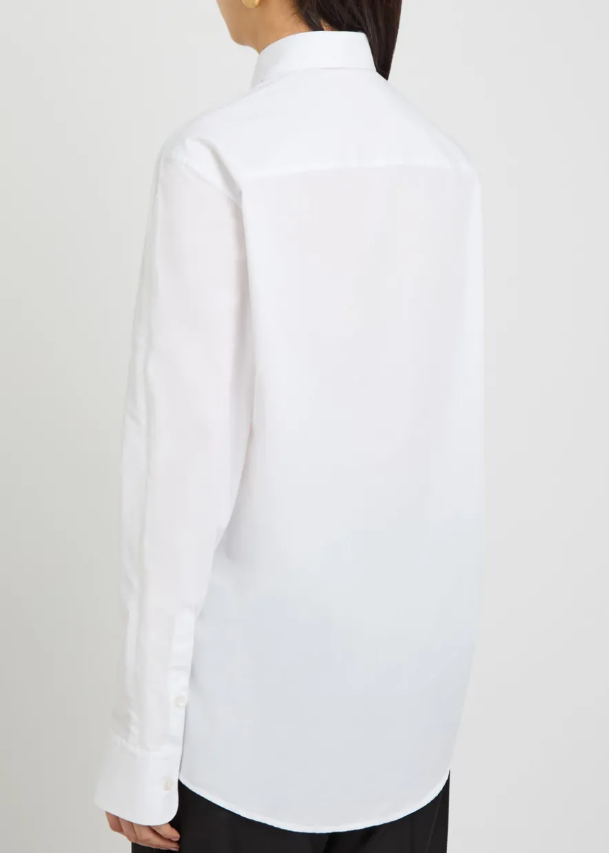 Zipped sleeve cotton-blend shirt