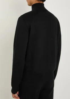 Zip-through cotton and cashmere-blend jumper