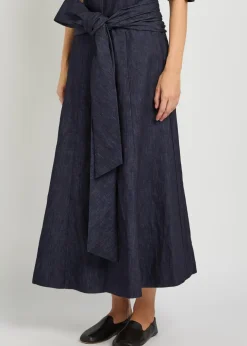 Zivan cotton and linen-blend midi skirt